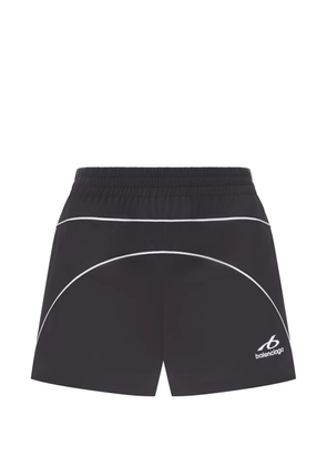 Balenciaga piped-trim logo-print running shorts - Black