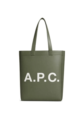 A.P.C. Lou logo-print tote bag - Green