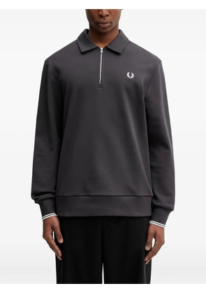 Fred Perry half-zip embroidered-logo sweater - Grey