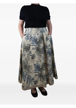Gentry Portofino floral-print pleated midi skirt - Neutrals