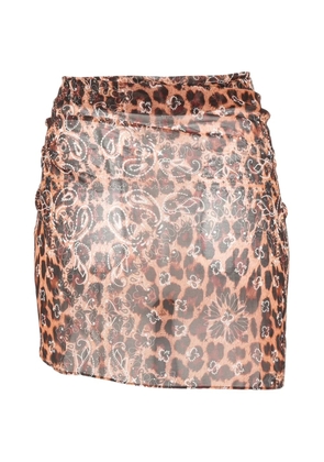 MC2 Saint Barth Sery leopard-print paisley-pattern sarong - Neutrals
