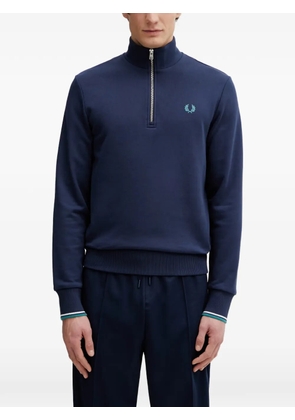 Fred Perry quarter-zip cotton sweater - Blue