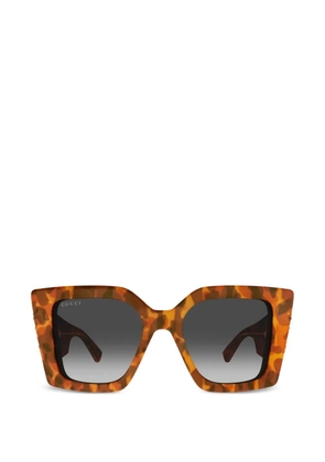 Gucci tortoiseshell-effect square-frame sunglasses - Brown