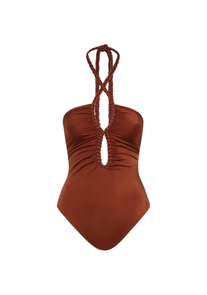 Juan de Dios Saint Tropez braided-trim swimsuit - Brown