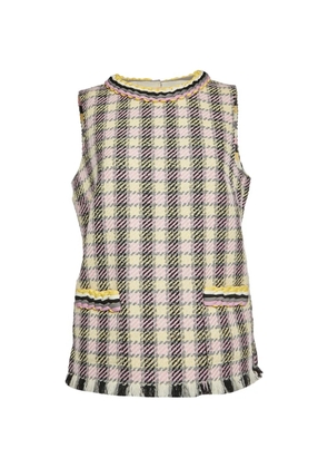 Oscar de la Renta Pre-Owned checked tweed sleeveless top - Yellow
