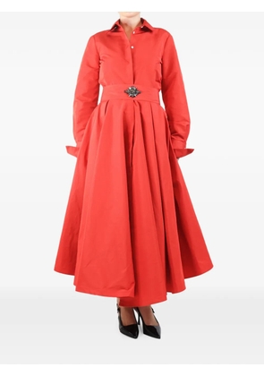 Sara Roka pleated shirt midi dress - Red
