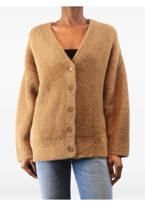 Forte Forte brushed-texture V-neck cardigan - Brown