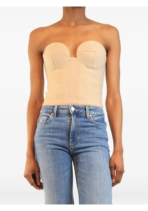 Magda Butrym strapless cashmere top - Neutrals