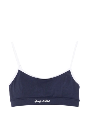 Sporty & Rich Signature Logo contrast-trim sports bra - Blue