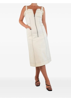 Sea contrast-stitched ruffled midi dress - Neutrals