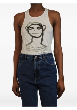 Marni Pre-Owned face-print tank top - Neutrals
