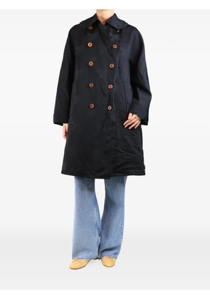 Comme Des Garçons Pre-Owned double-breasted bow jacquard coat - Black