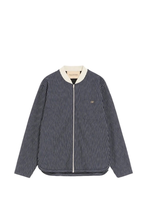 Valentino Garavani viscose sweatshirt with striped VLogo - Blue