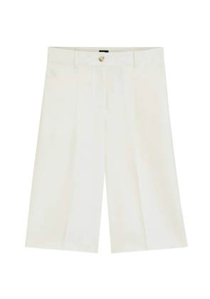 BOSS pressed-crease wide-leg shorts - White