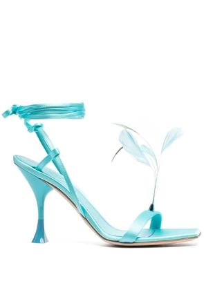 3juin Kimi feather-detail sandals - Blue