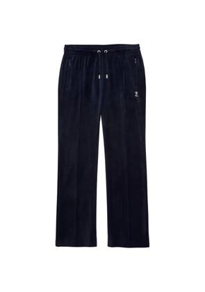 Juicy Couture Taurus Diamanté-embellished velour track pants - Blue