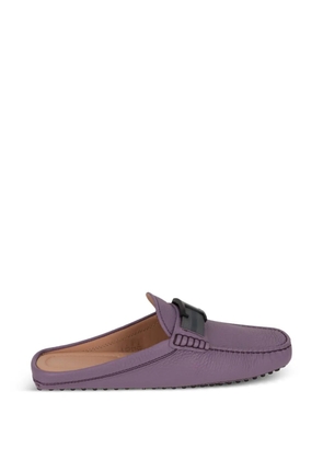 Tod's T Timeless pebbled-leather mules - Purple