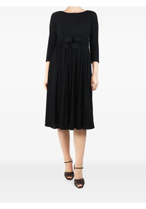 Giambattista Valli Vintage bow-detail pleated dress - Black