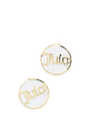 Juicy Couture small logo-lettering hoop earrings - Gold
