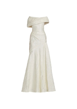 Tadashi Shoji jacquard off-shoulder maxi dress - Neutrals