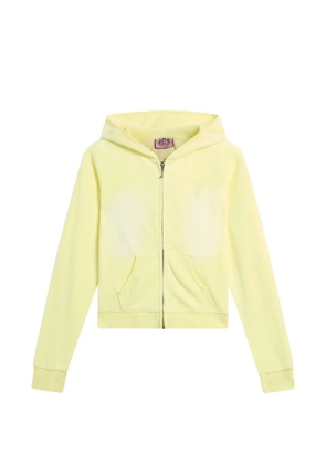 Juicy Couture washed-effect zip-up hoodie - Yellow