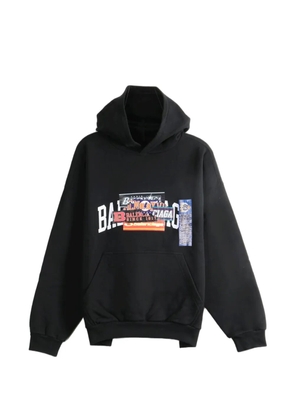 Balenciaga logo-print cotton hoodie - Black