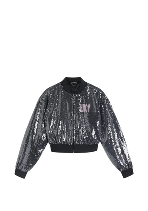 Juicy Couture sequin-embellished cropped bomber jacket - Black