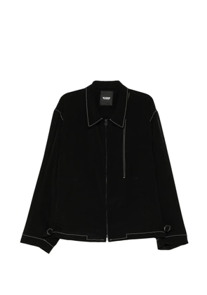 Yohji Yamamoto crepe-de-chine zip-up jacket - Black