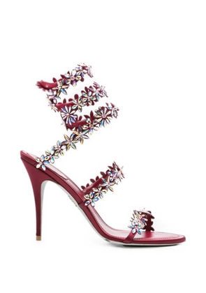René Caovilla Eva crystal-embellished heeled sandals - Red