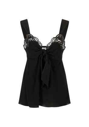Chloé lace-trim bow-detail sleeveless blouse - Black