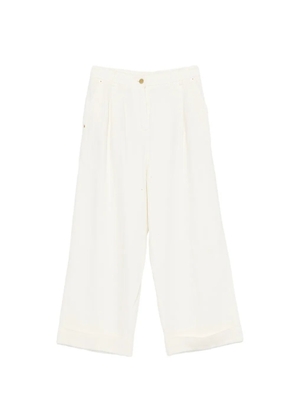 MOMONÌ Grecal pleated turned-up trousers - White