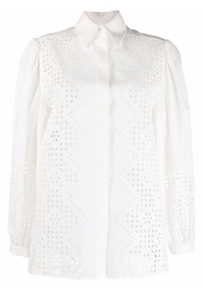 Alberta Ferretti broderie-anglaise long-sleeve shirt - White