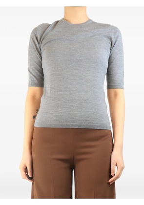 Allude short-sleeved wool top - Grey