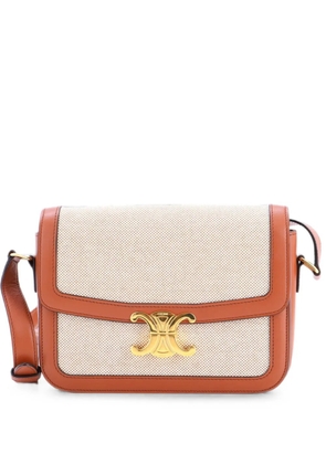 Celine Pre-Owned Triomphe Shoulder Bag Canvas with Leather Medium crossbody bag - Brown