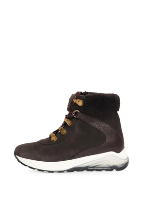 See By Chloé Vintage lace-up shearling-trim ankle boots - Brown