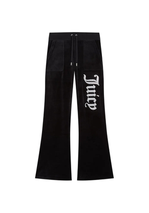 Juicy Couture rhinestone-logo velour track pants - Black