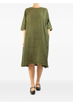 Apuntob gingham linen midi dress - Green