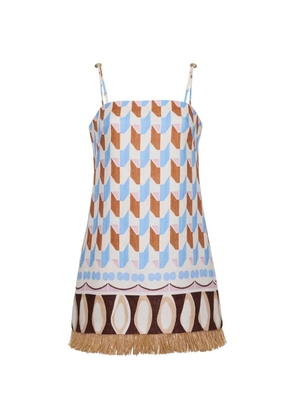 Cara Cara Valencia fringe-trim mini dress - Neutrals