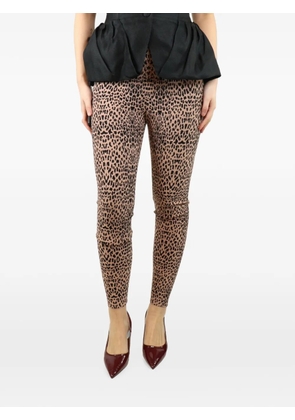 Alaïa Pre-Owned leopard-print leggings - Brown