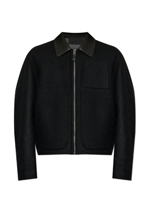 Givenchy leather-collar wool jacket - Black