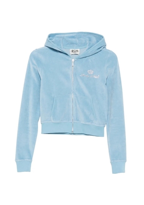 Sporty & Rich x Juicy Couture rhinestone-embellished zip-up hoodie - Blue
