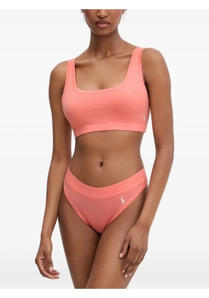 Polo Ralph Lauren embroidered-logo scoop-neck bra - Orange