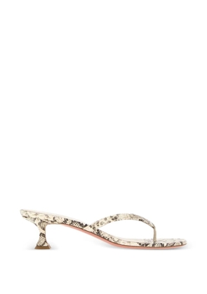 Amina Muaddi Juliette snakeskin-effect thong sandals - Neutrals