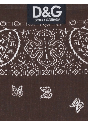 Dolce & Gabbana paisley-print square scarf - Brown