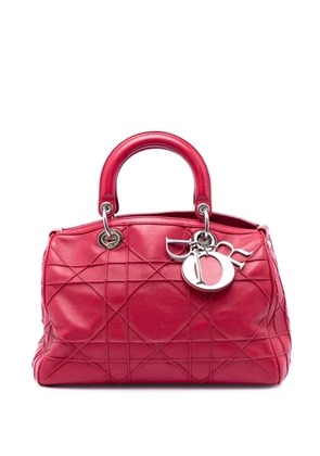Christian Dior Pre-Owned 2012 Lambskin Cannage Polochon Granville satchel - Red