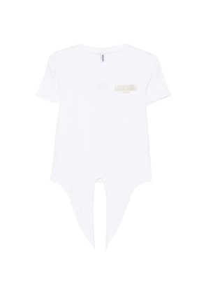 Moschino logo-print tie-fastening T-shirt - White