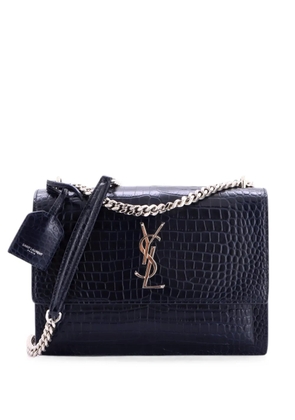 Saint Laurent Pre-Owned Sunset Crocodile Embossed Leather Medium crossbody bag - Blue