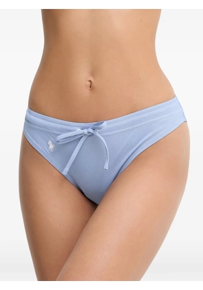 Polo Ralph Lauren logo-embroidered drawstring bikini bottoms - Blue
