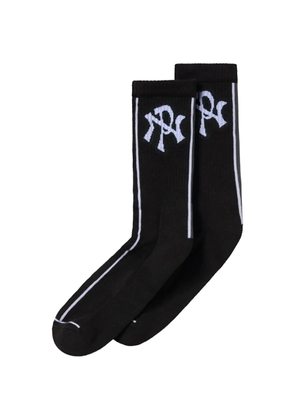 Aries NYP logo-jacquard socks - Black
