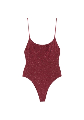 MC2 Saint Barth Cecille glitter-leopard swimsuit - Red